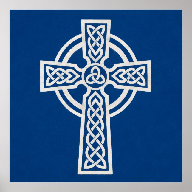 Blue Celtic Cross Poster (Front)