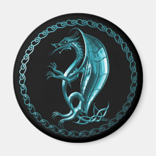 Blue Celtic Dragon Magnet