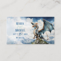 Blue Celtic Dragon QR Code Wedding Wishlist