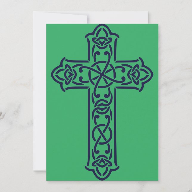 Blue Celtic High cross Invitation (Front)