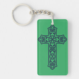 Blue Celtic High cross Key Ring