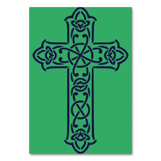 Blue Celtic High cross Table Number (Front)