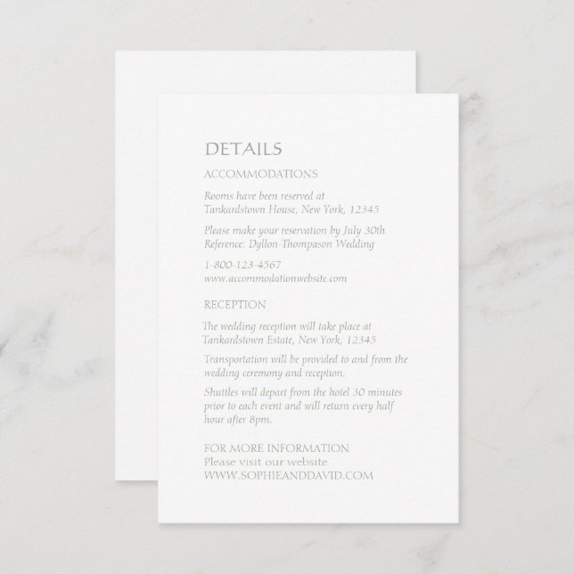 Blue Celtic Irish Swan Love Knot Wedding Details Enclosure Card (Front/Back)