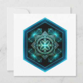 Blue Celtic Knot In A Six Sided Blue Frame Invitation