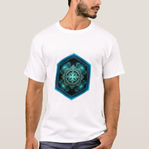 Blue Celtic Knot In A Six Sided Blue Frame T-Shirt