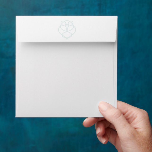 Blue Celtic Swan Love Knot Wedding Invitation Envelope (Hand)