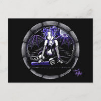 "Blue Chained" Gothic Fairy Art Postcard