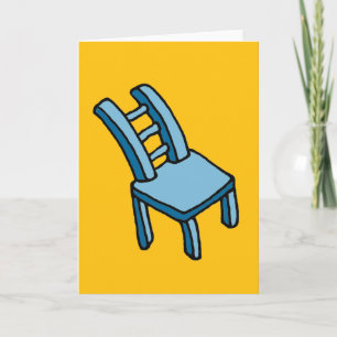Blue Chair Cartoon Illustration Greeting Card