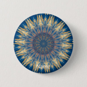 Blue Chakra Kaleidoscope Thunder_Cove 6 Cm Round Badge