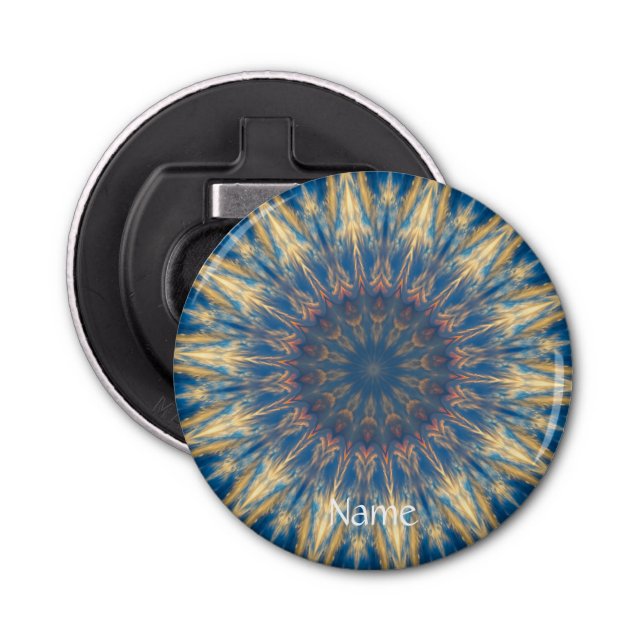 Blue Chakra Kaleidoscope Thunder_Cove  Bottle Opener (Front)