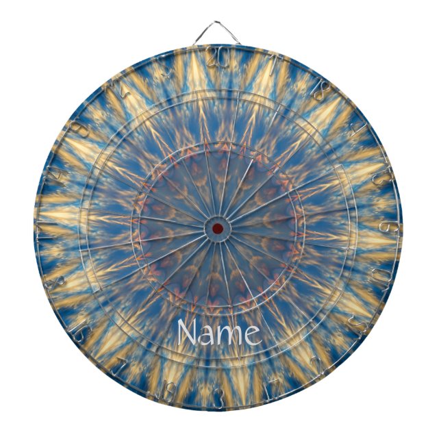 Blue Chakra Kaleidoscope Thunder_Cove  Dartboard (Front)
