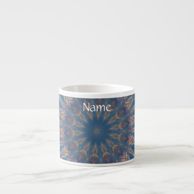 Blue Chakra Kaleidoscope Thunder_Cove Espresso Cup (Front)