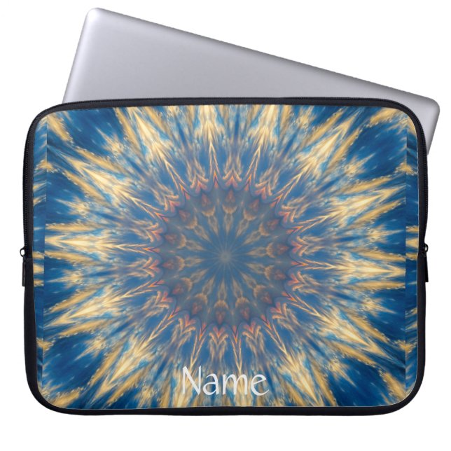 Blue Chakra Kaleidoscope Thunder_Cove Laptop Sleeve (Front)