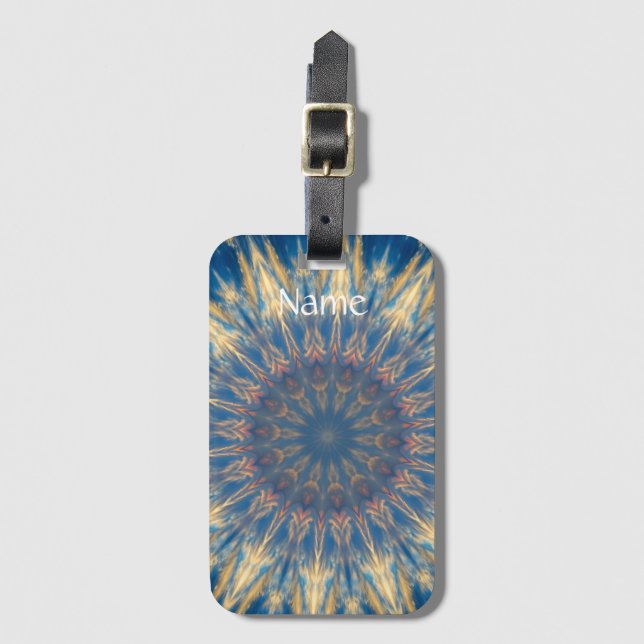 Blue Chakra Kaleidoscope Thunder_Cove Luggage Tag (Front Vertical)