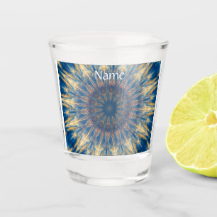Blue Chakra Kaleidoscope Thunder_Cove Shot Glass