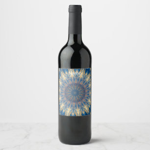 Blue Chakra Kaleidoscope Thunder_Cove  Wine Label