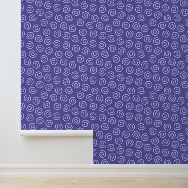 Blue Chalk Spiral Swirls Abstract Pattern  Wallpaper (Application)