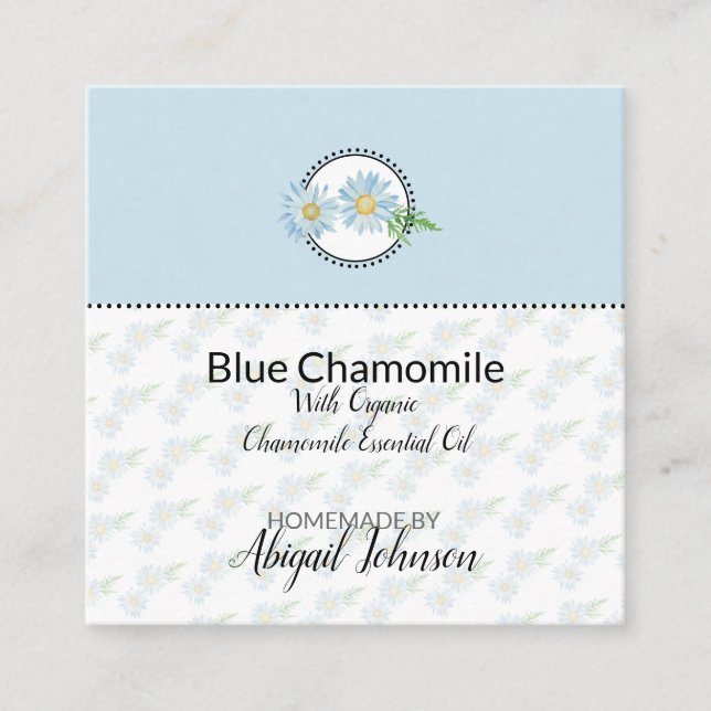 Blue Chamomile Homemade Bath & Body Gift Tag (Front)