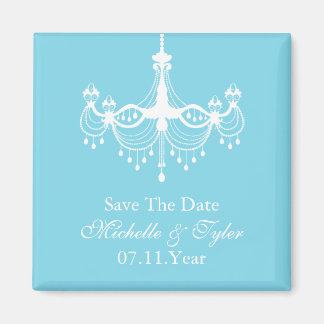 Blue Chandelier Save The Date Magnet