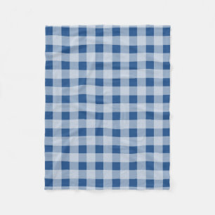 Blue check gingham pattern fleece picnic blankets
