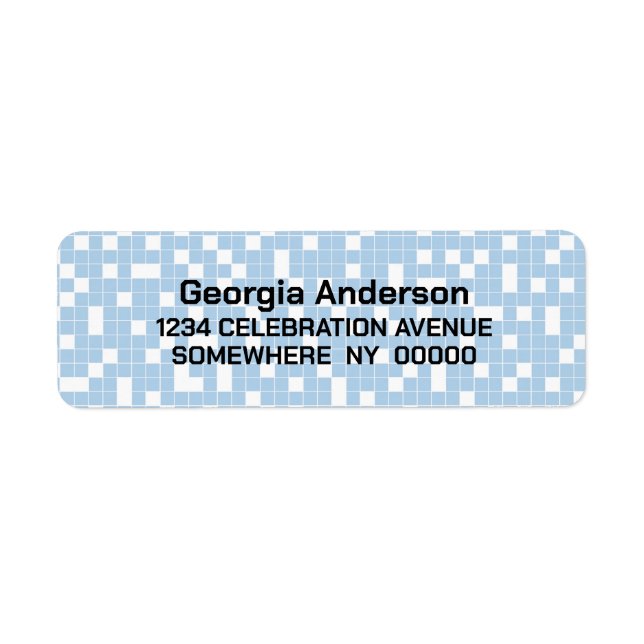 Blue Check Pattern Return Address (Front)