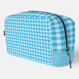 Blue Checkerboard Pattern Toiletry Bag