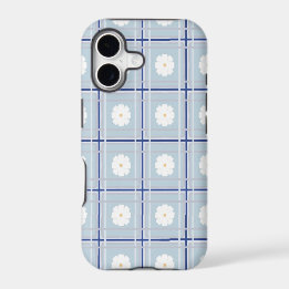 Blue Checkered Daisy pattern