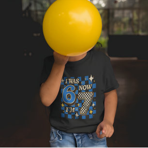 Blue Checkered I was 6 Now I'm 7 Funny 67 T-Shirt