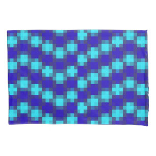 Blue Checkered Pattern, Pillowcase