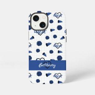 Blue Cheer Hearts, Pom Poms, Megaphone Pattern iPhone 13 Mini Case