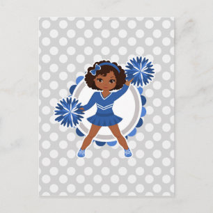 Blue Cheerleader African American  - Cute Cheer Postcard