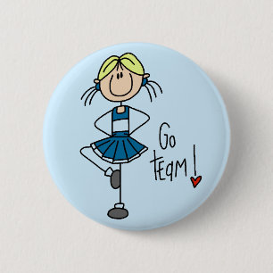Blue Cheerleader Tshirts and Gifts 6 Cm Round Badge