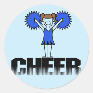 Blue Cheerleading T-shirts and Gifts Classic Round Sticker