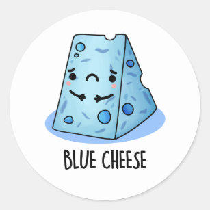 Blue Cheese Funny Food Pun Classic Round Sticker