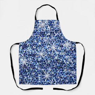 Blue Cheetah Sparkles Apron