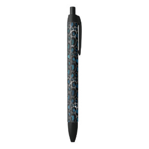 Blue Cheetah Spots Starry Night Space Astrology Black Ink Pen