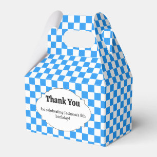 Blue Chequerboard Gable Favour Box