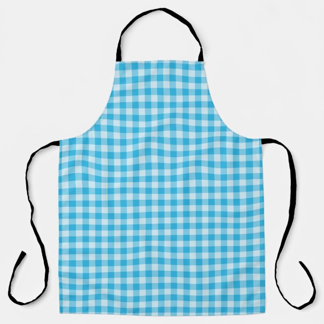 Blue Chequerboard Pattern Apron (Front)