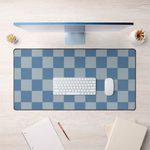 Blue Chequerboard Pattern Desk Mat