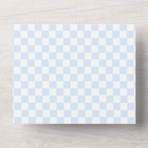 Blue Chequered Baby Shower Editable Evite  All In One Invitation