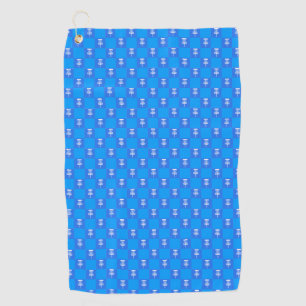 Blue chequered board disc golf towel