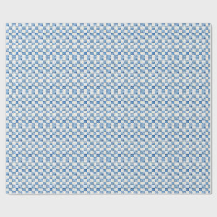 Blue Chequered Decorative Gift Wrap Paper
