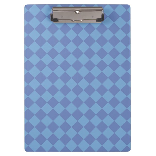 Blue Chequered Diamond Pattern  Clipboard (Front)