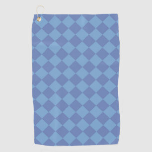 Blue Chequered Diamond Pattern Golf Towel