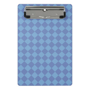 Blue Chequered Diamond Pattern Mini Clipboard