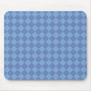 Blue Chequered Diamond Pattern  Mouse Pad
