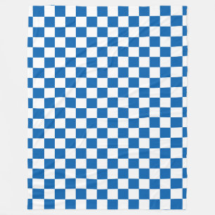 Blue Chequered Fleece Blanket
