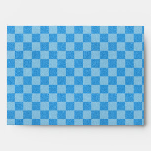 Blue Chequered Glitter Envelope