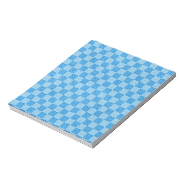 Blue Chequered Glitter Notepad (Rotated)