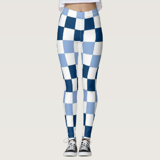 Blue Chequered Leggings